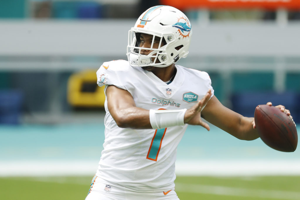 Tua Tagovailoa NFL betting trends odds Panthers vs Dolphins prediction stream