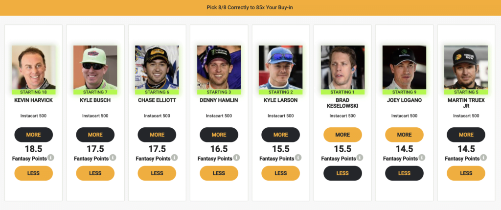 NASCAR Cup Series Instacart 500 NASCAR Picks