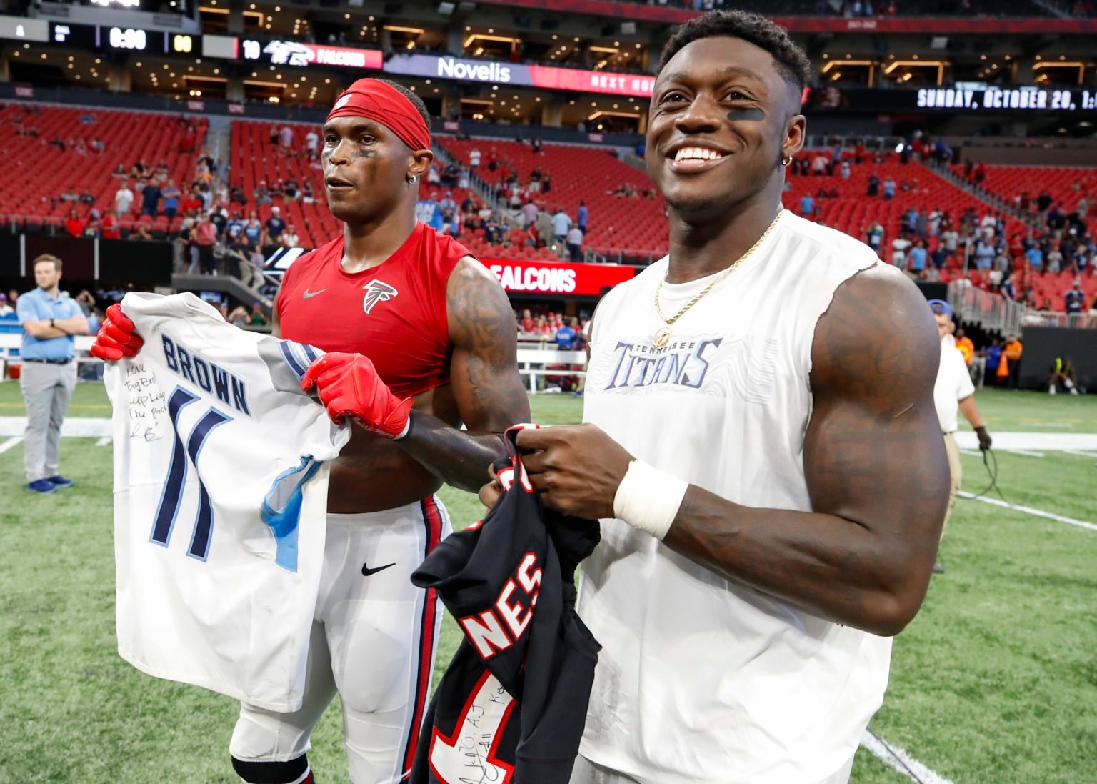 a.j. brown julio jones trade titans