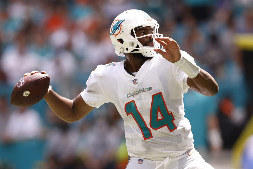 Jacoby Brissett NFL betting trends odds picks Colts vs Dolphins