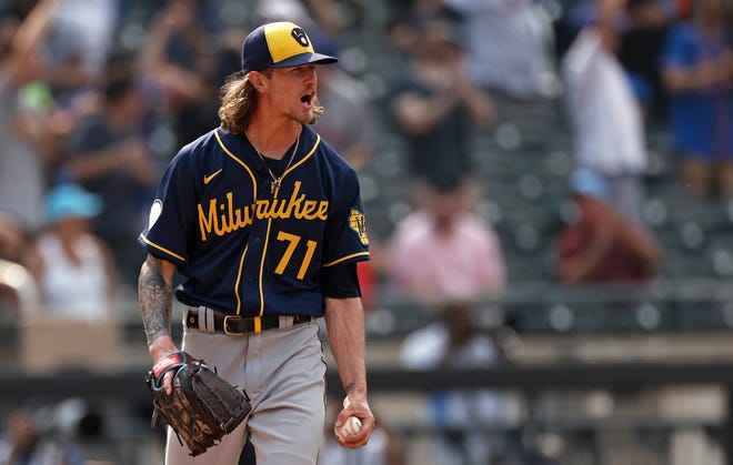 Josh Hader milwaukee brewers playoff roster MLB betting odds trends Braves vs Brewers starting pitchers prediction