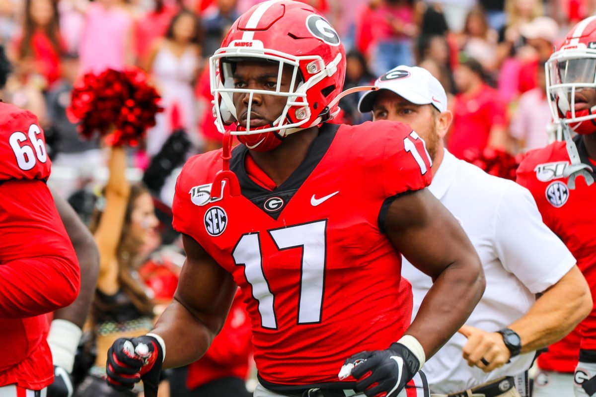 Georgia linebacker Nakobe Dean arrives on the red carpet before the 2022 NFL  Draft on Thursday, April 28, 2022 in Las Vegas. (Joe Buglewicz/AP Images  for NFL Stock Photo - Alamy