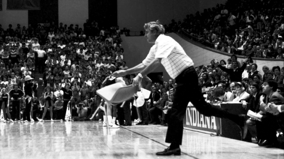 Bob Knight Indiana throws Chair