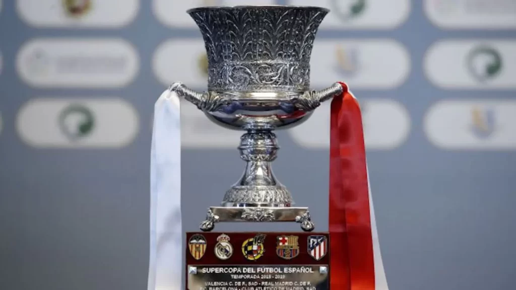 Spanish Cup Final featured image: Supercopa de Espana 2023 image containing trophy