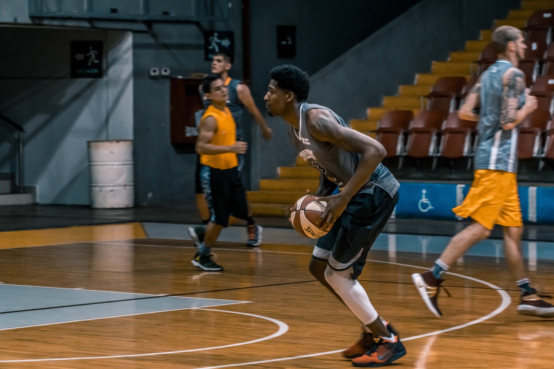 basketball player holding ball