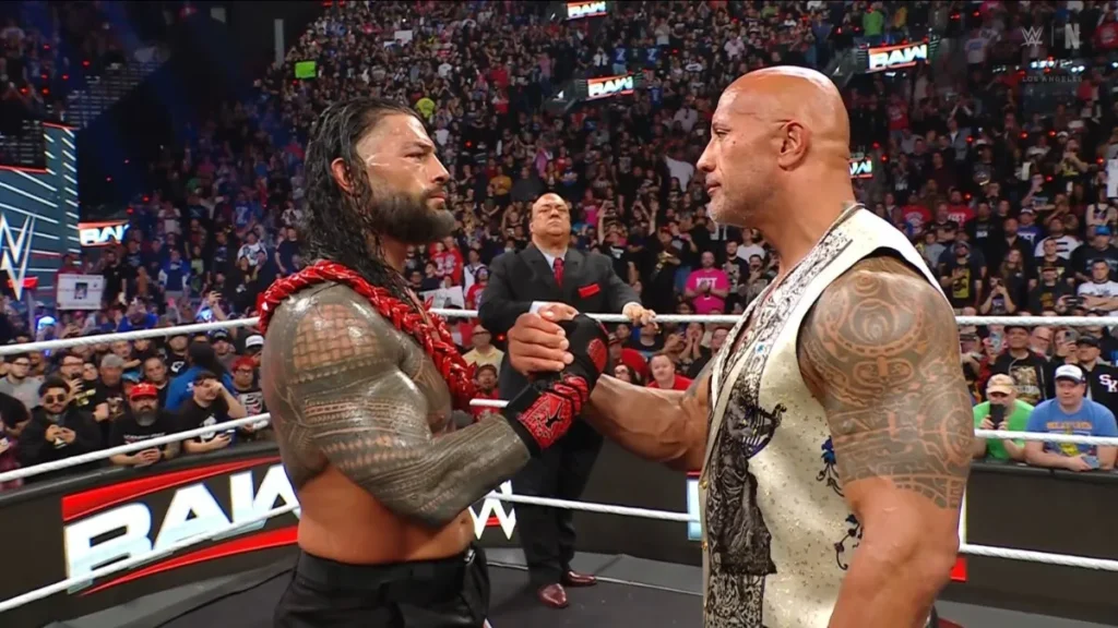 Roman Reigns The Rock WWE Monday Night RAW Netflix premiere