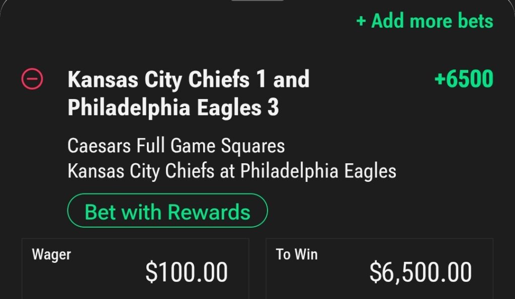 super bowl squares betting 2025