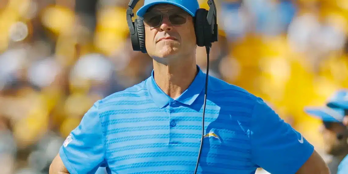 Jim Harbaugh Los Angeles Chargers draft picks team needs 2026 NFL Draft first-round mocks